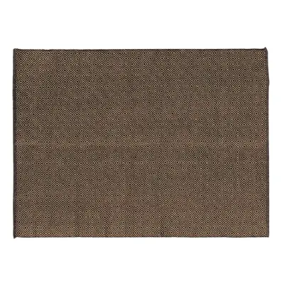 Douceur d intérieur TAPIS RECTANGLE 120 x 170 CM JUTE UNI+COTON UNI LIVIO NOIR Szőnyegek Barna