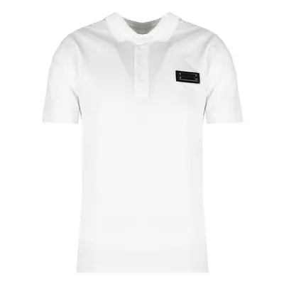 Les Hommes LKT500 731U | Slim Fit Pique Polo with Metal Logo Rövid ujjú galléros pólók Fehér