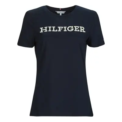 Tommy Hilfiger REG MONOTYPE EMB C-NK SS Rövid ujjú pólók Tengerész