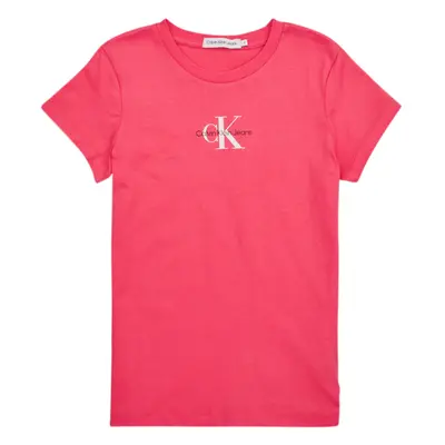 Calvin Klein Jeans MICRO MONOGRAM TOP Rövid ujjú pólók Rózsaszín