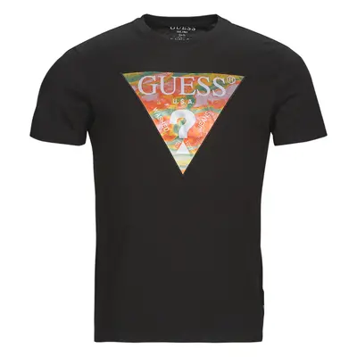 Guess SS BSC ABSTRACT TRI LOGO TEE Rövid ujjú pólók Fekete