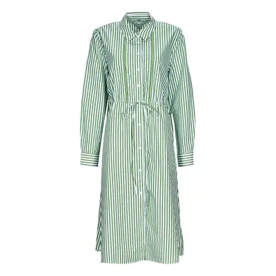 Tommy Hilfiger ORG CO STRIPE MIDI SHIRT-DRESS Rövid ruhák Fehér