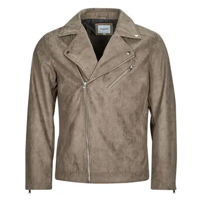 Jack & Jones JJROCKY FAUX SUEDE BIKER JACKET Bőrkabátok Bézs