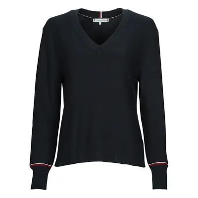 Tommy Hilfiger GLOBAL STP V-NK SWEATER Pulóverek Tengerész