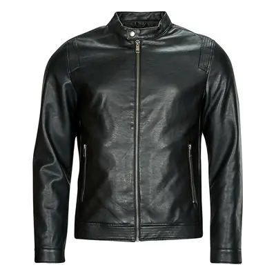 Jack & Jones JJEROCKY CLEAN JACKET Bőrkabátok Fekete