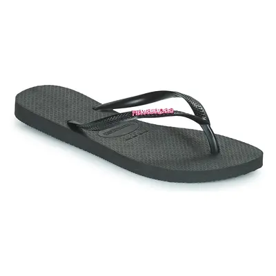 Havaianas SLIM LOGO METALLIC Lábujjközös papucsok Fekete