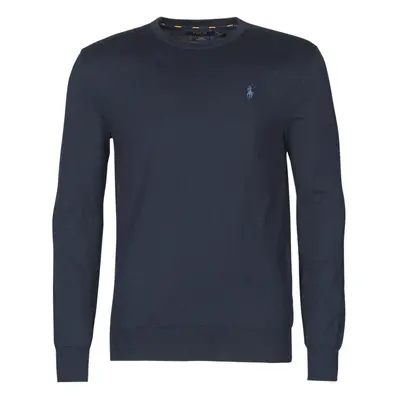 Polo Ralph Lauren PULL COL ROND AJUSTE EN COTON PIMA LOGO PONY PLAYER Pulóverek Kék