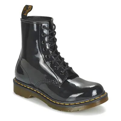 Dr. Martens W BLACK PATENT LAMPER Csizmák Fekete