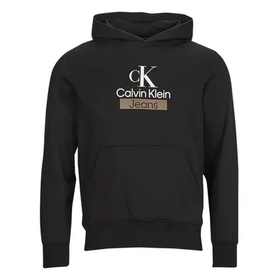 Calvin Klein Jeans STACKED ARCHIVAL HOODY Pulóverek Fekete