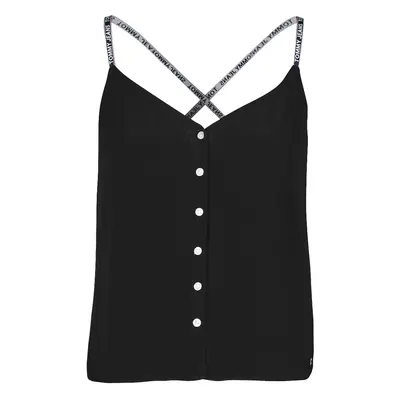 Tommy Jeans TJW CAMI TOP BUTTON THRU Blúzok Fekete