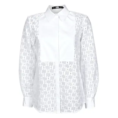 Karl Lagerfeld KL MONOGRAM LACE BIB SHIRT Ingek / Blúzok Fehér