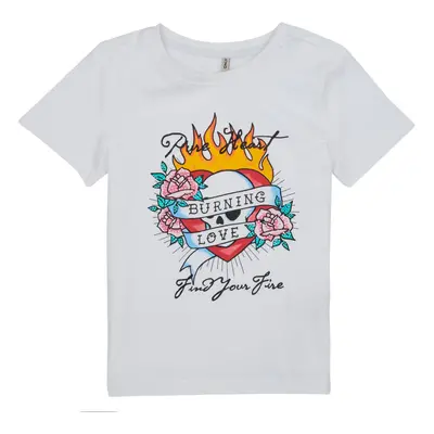 Only KOGALICE-REG-S/S-BURNING-TOP-BOX-JRS Rövid ujjú pólók Fehér