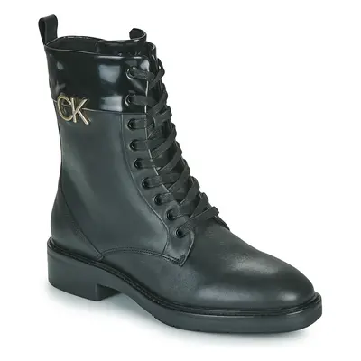 Calvin Klein Jeans RUBBER SOLE COMBAT BOOT W/HW Csizmák Fekete