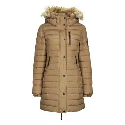 Superdry FUJI HOODED MID LENGTH PUFFER Steppelt kabátok Barna