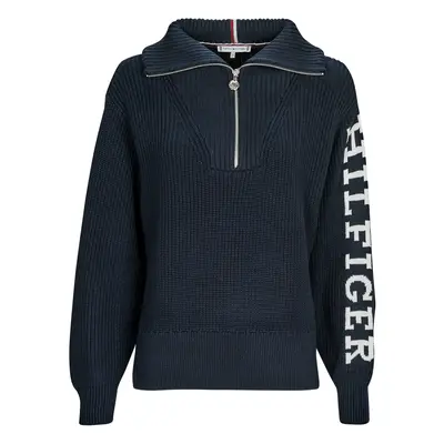 Tommy Hilfiger PLACED HILFIGER 1/2 ZIP SWEATER Pulóverek Tengerész