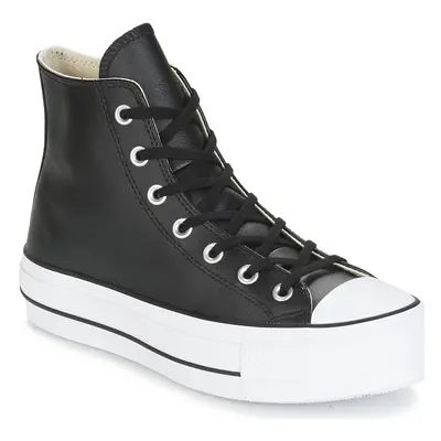 Converse CHUCK TAYLOR ALL STAR LIFT CLEAN LEATHER HI Magas szárú edzőcipők Fekete