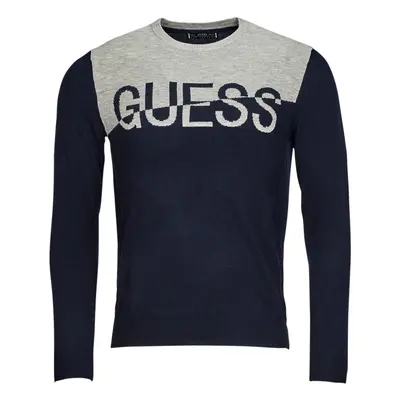 Guess ALEX LS CN LOGO SWEATER Pulóverek Tengerész