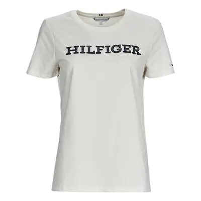 Tommy Hilfiger REG MONOTYPE EMB C-NK SS Rövid ujjú pólók Fehér