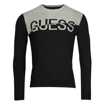 Guess ALEX LS CN LOGO SWEATER Pulóverek Fekete