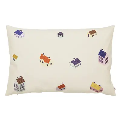 Broste Copenhagen CUSHION COVER 'HOUSE' COTTON Karácsonyi dekorációk Fehér