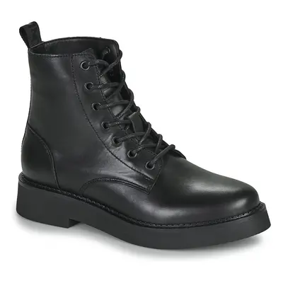 Tommy Jeans TJW LACE UP FLAT BOOT Csizmák Fekete