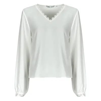 Only ONLNOVA FR VERSA V-NECK L/S LACE TOP PTM Blúzok Bézs