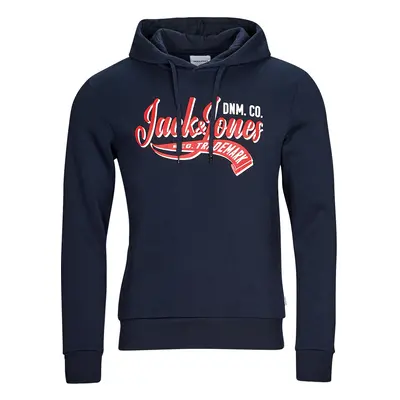 Jack & Jones JJELOGO SWEAT HOOD 2 COL 23/24 Pulóverek Tengerész