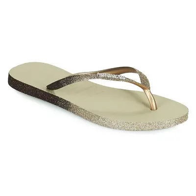 Havaianas SLIM SPARKLE II Lábujjközös papucsok Bézs