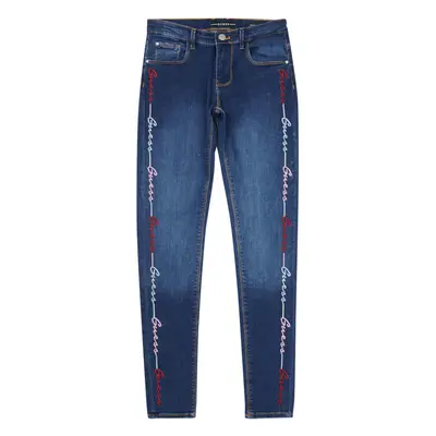 Guess DENIM SKINNY EMBROIDER Skinny farmerek Kék