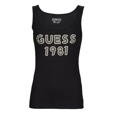 Guess LOGO TANK TOP Trikók / Ujjatlan pólók Fekete