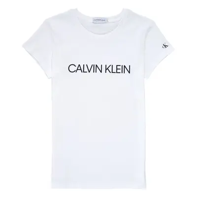 Calvin Klein Jeans INSTITUTIONAL T-SHIRT Rövid ujjú pólók Fehér