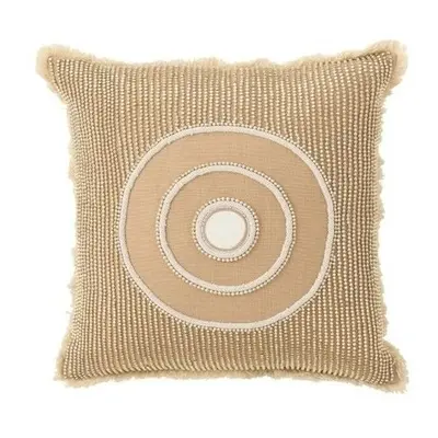 J-line COUSSIN CERCLE IBIZ CO BLA/BEI (49.5x49.5x4cm) Párnák Bézs