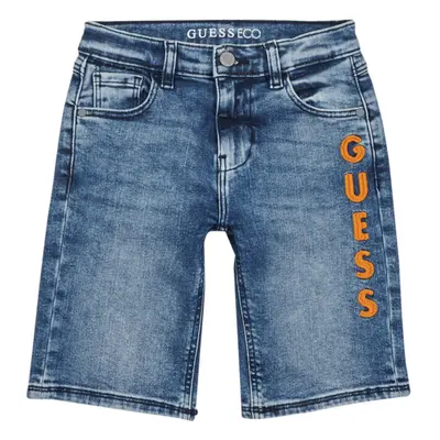 Guess DENIM SHORT Rövidnadrágok Kék