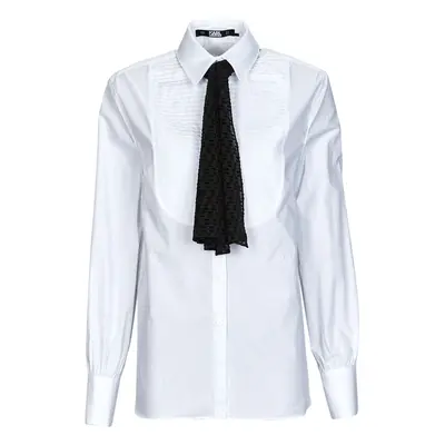 Karl Lagerfeld BIB SHIRT W/ MONOGRAM NECKTIE Ingek / Blúzok Fehér