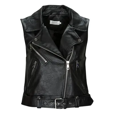 Only ONLVERA FAUX LEATHER WAISTCOAT Bőrkabátok Fekete