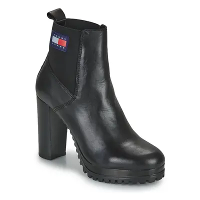 Tommy Jeans Essentials High Heel Boot Bokacsizmák Fekete