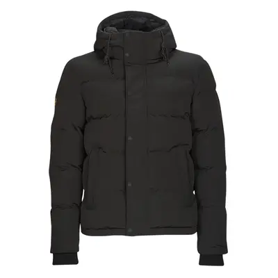 Superdry EVEREST SHORT HOODED PUFFER Steppelt kabátok Fekete