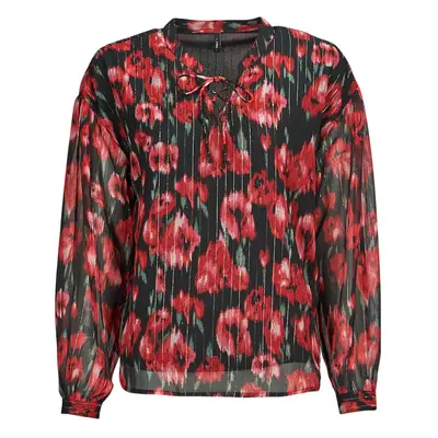 Only ONLMARISE LUREX L/S STRING TOP CS PTM Blúzok Piros