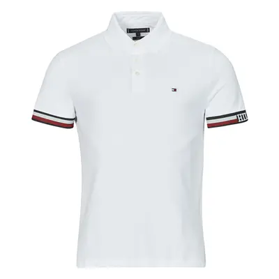 Tommy Hilfiger MONOTYPE FLAG CUFF SLIM FIT POLO Rövid ujjú galléros pólók Fehér