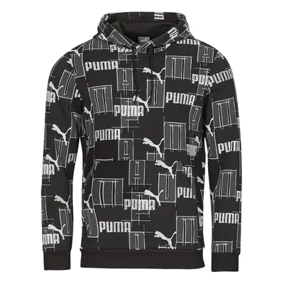 Puma ESS+ LOGO LAB AOP HOODIE FL Pulóverek Fekete