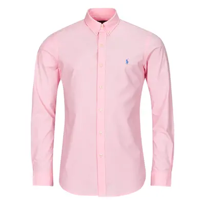 Polo Ralph Lauren CHEMISE AJUSTEE SLIM FIT EN POPELINE UNIE Hosszú ujjú ingek Rózsaszín