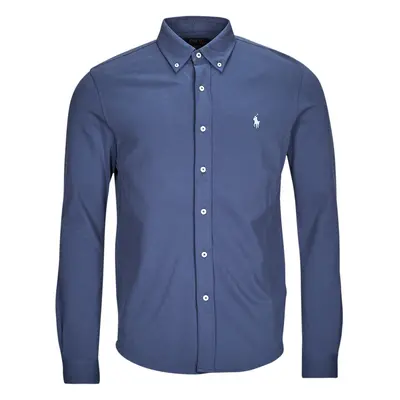 Polo Ralph Lauren CHEMISE AJUSTEE COL BOUTONNE EN POLO FEATHERWEIGHT Hosszú ujjú ingek Kék