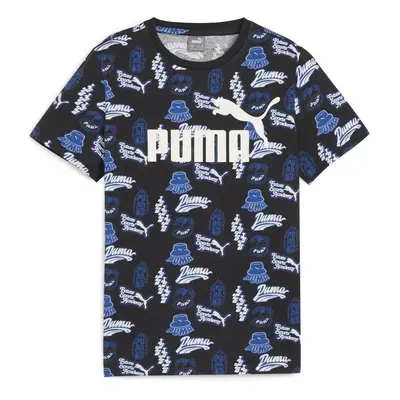 Puma ESS+ MID 90S AOP TEE B Rövid ujjú pólók Kék