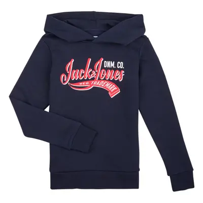 Jack & Jones JJELOGO SWEAT HOOD 2 COL 24 SNJNR Pulóverek Tengerész