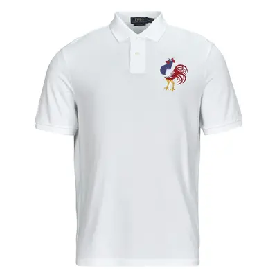 Polo Ralph Lauren POLO COUPE DROITE EN COTON BRODE Rövid ujjú galléros pólók Fehér