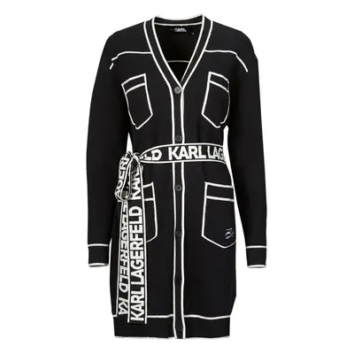 Karl Lagerfeld BRANDED BELTED CARDIGAN Mellények / Kardigánok Fekete