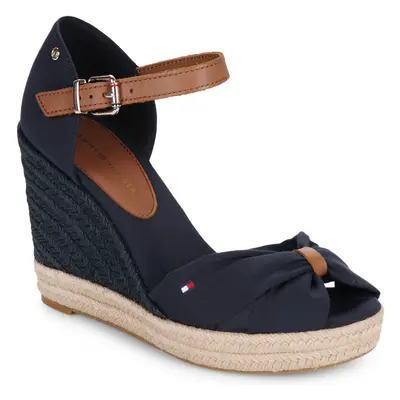 Tommy Hilfiger BASIC OPEN TOE HIGH WEDGE Gyékény talpú cipők Tengerész