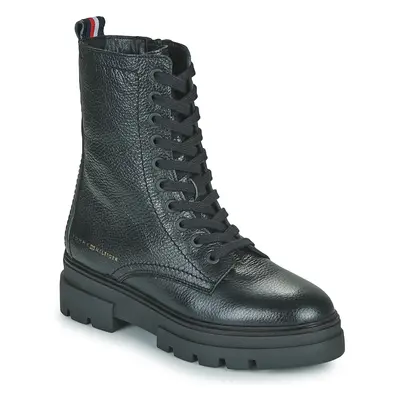 Tommy Hilfiger MONOCHROMATIC LACE UP BOOT Csizmák Fekete