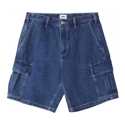 Obey Bigwig baggy denim cargo short Rövidnadrágok Kék