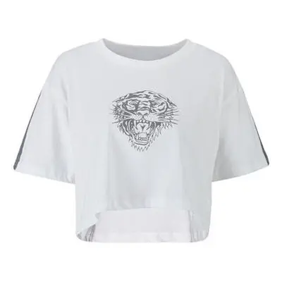 Ed Hardy Tiger glow crop top white Pólók / Galléros Pólók Fehér